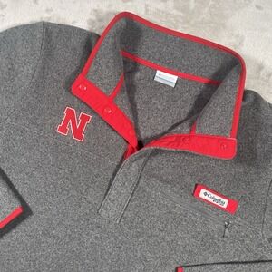 Columbia PFG Harborside 1/4 Snap‎ T Fleece Pullover Mens XL Nebraska Cornhuskers